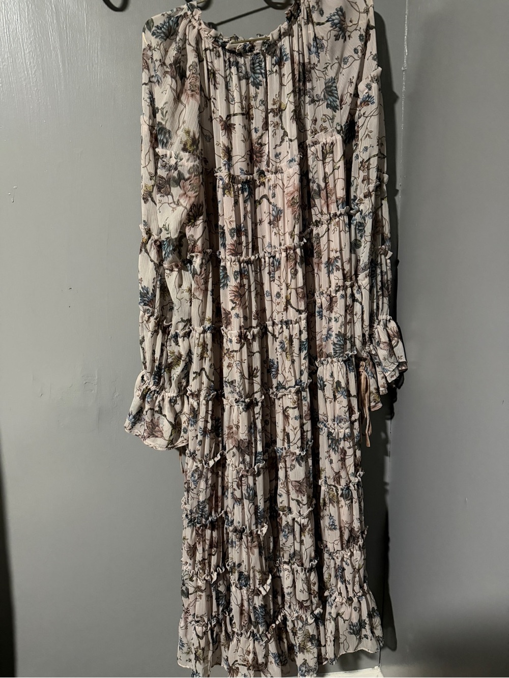 Antonio Melani Boho Floral Tiered Maxi Dress in Blush - Picture 3 of 6